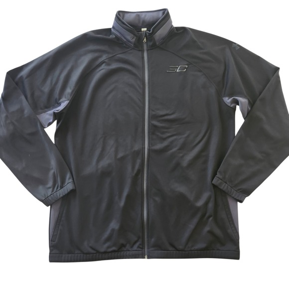 Under Armour Other - Under Armour SC Steph Curry Logo Full Zip Track Jacket Men's 2XL Black Hooded